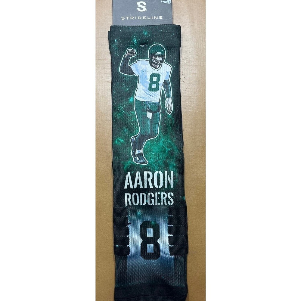 NWT Strideline Aaron Rodgers NY Jets Football Premium Crew Socks